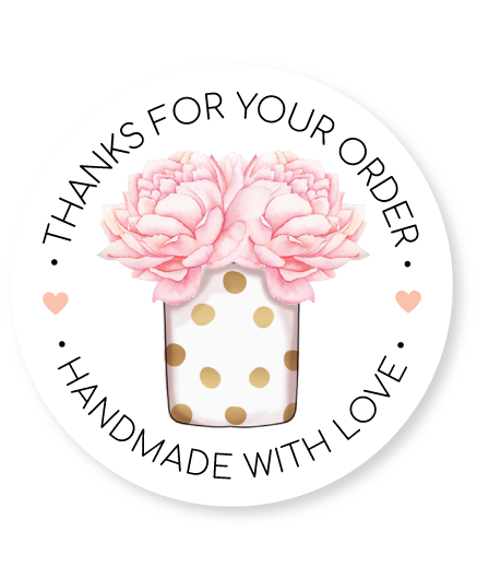 THANKS FOR YOUR ORDER - HANDMADE WITH LOVE - STICKER