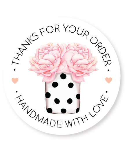 THANKS FOR YOUR ORDER - HANDMADE WITH LOVE - STICKER