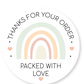 THANKS FOR YOUR ORDER - RAINBOW STICKERS