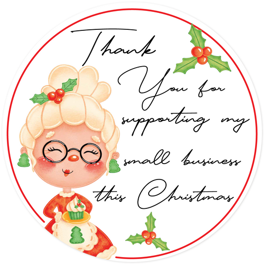 Christmas Stickers - Pack of 20 - Thank You for supporting my small business