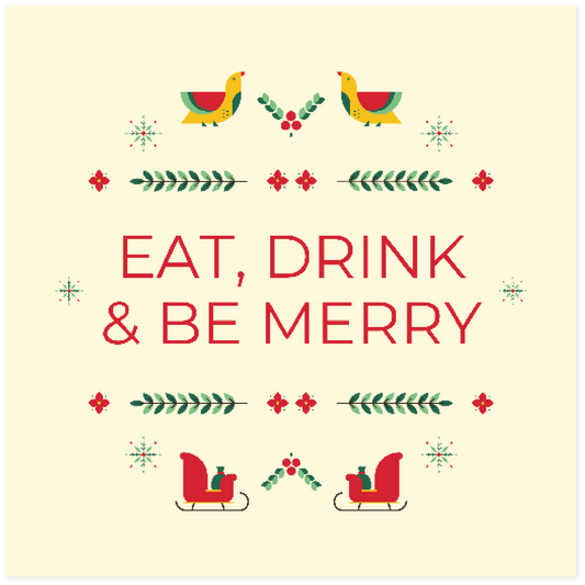 Christmas Stickers - Pack of 20 - Eat, Drink and Be Merry