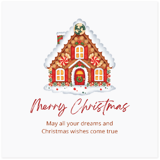 Christmas Stickers - Pack of 20 - Merry Christmas Gingerbread House