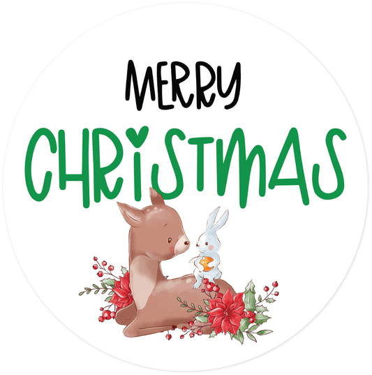 Christmas Stickers - Pack of 20 - Merry Christmas Deer