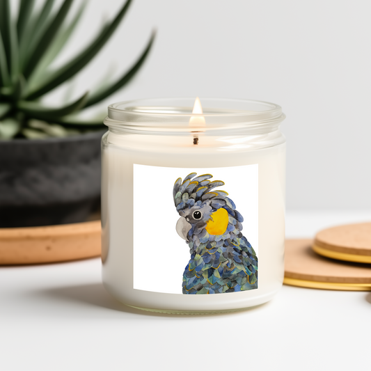 unique bruny the cockatoo by bosa art co candle label