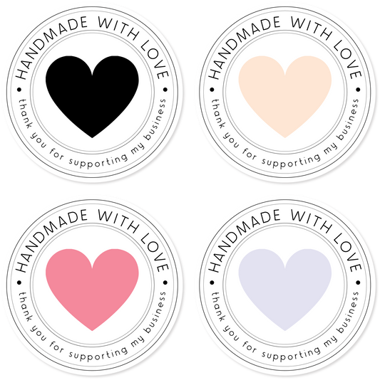 HANDMADE WITH LOVE - HEART STICKERS