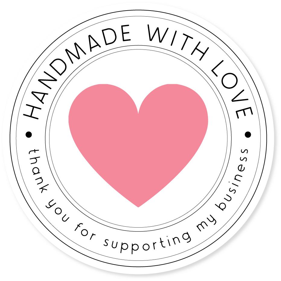 HANDMADE WITH LOVE - HEART STICKERS