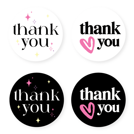 THANK YOU STICKERS - BLACK