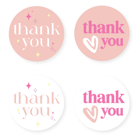 THANK YOU STICKERS - PINK